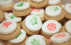 Stamped Eggnog Sugar Cookies with Marshmallow Fondant